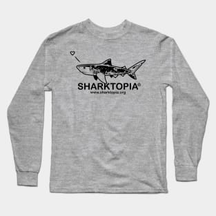 Sharktopia - Logo (only black ink) Long Sleeve T-Shirt